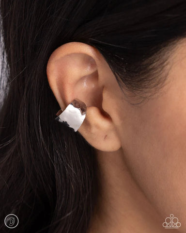 Warped Wonder - silver ear cuff