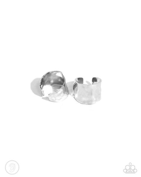 Warped Wonder - silver ear cuff