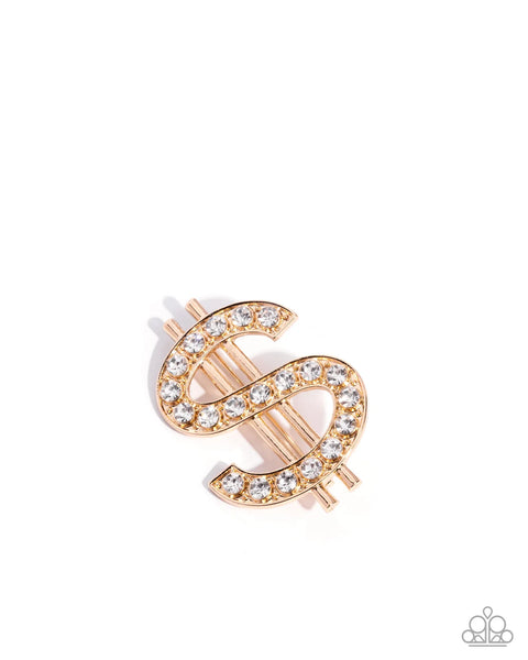 Raking in the Bling - gold brooch