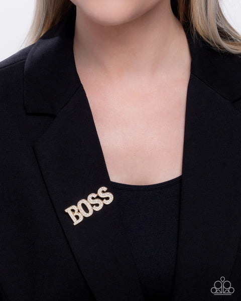 Blingy Boss - gold brooch