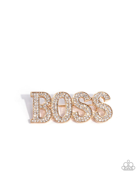 Blingy Boss - gold brooch