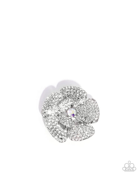 Festive Flourish - white brooch