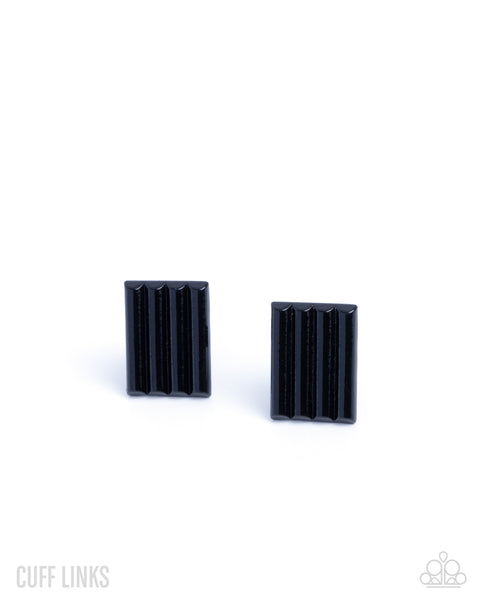 Linear Lesson - black cuff links