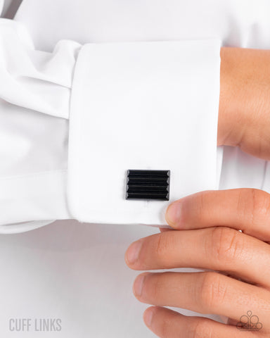 Linear Lesson - black cuff links
